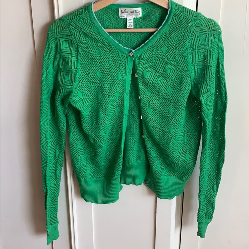 Matilda Jane green cardigan with cute buttons